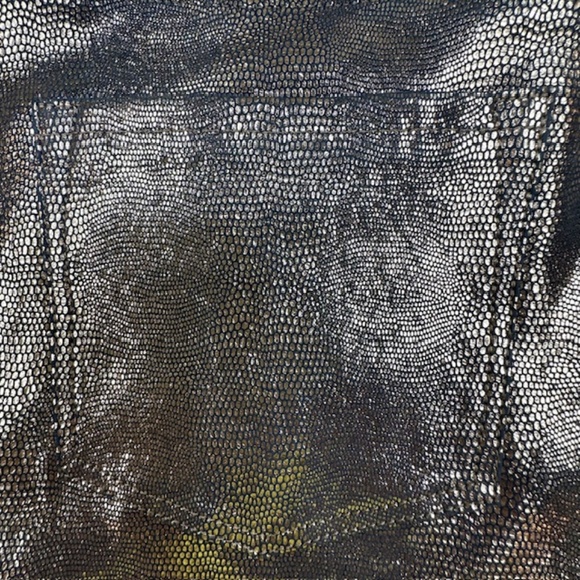 J Brand Leather Snake Embossed Pants Metallic Blue Straight Leg Size 30🌸 - Picture 2 of 16